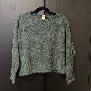 Slouchy green textured sweater